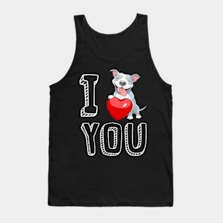 I Love You Pitbull Valentine Tank Top